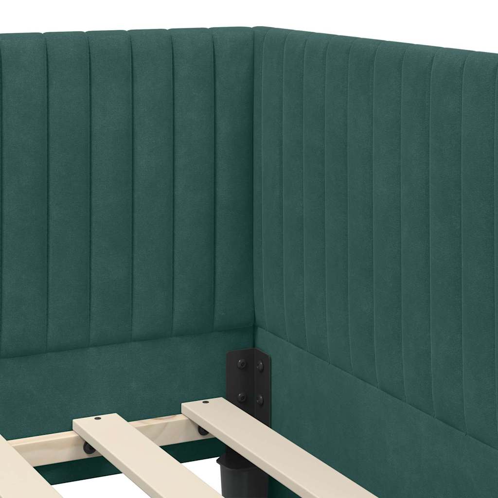 Struttura Letto Angolare con Materasso 2 pcs Verde Velluto | homemem39