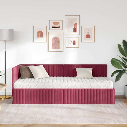 Struttura Letto Angolare con Materasso 2 pcs Verde Velluto