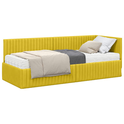 Struttura Letto Angolare con Materasso 2 pcs Giallo Velluto