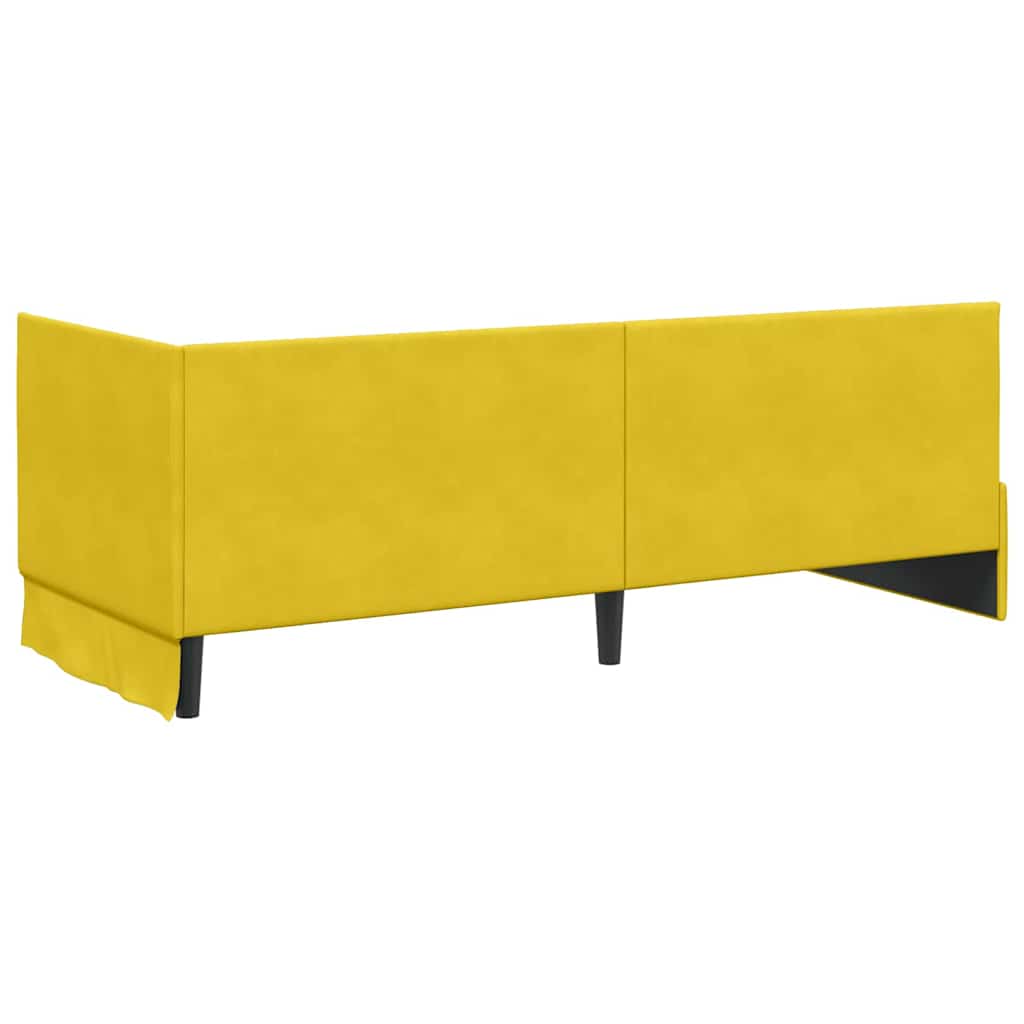 Struttura Letto Angolare con Materasso 2 pcs Giallo Velluto