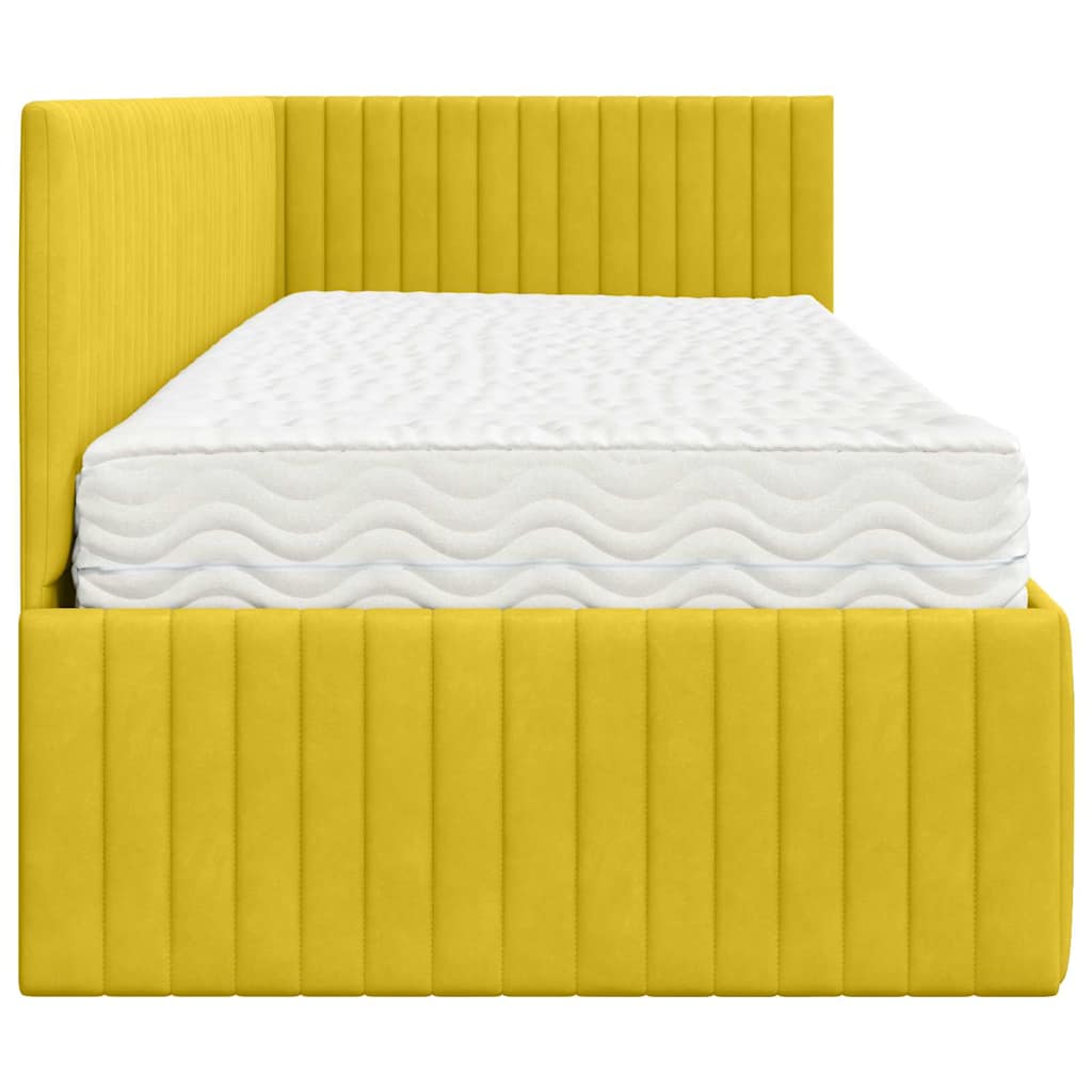 Struttura Letto Angolare con Materasso 2 pcs Giallo Velluto