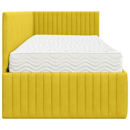 Struttura Letto Angolare con Materasso 2 pcs Giallo Velluto