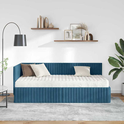 Struttura Letto Angolare con Materasso 2 pcs Blu Velluto | homemem39