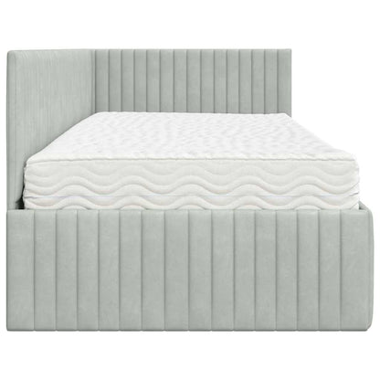 Struttura Letto Angolare con Materasso 2 pcs Grigio chiaro