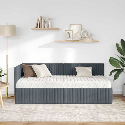 Struttura Letto Angolare con Materasso 2 pcs Grigio Velluto