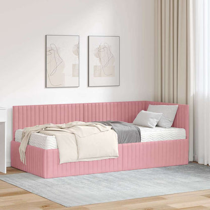 Struttura Letto Angolare con Materasso 2 pcs Grigio Velluto | homemem39