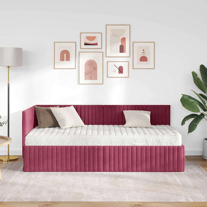 Struttura Letto Angolare con Materasso 2 pcs Verde Velluto