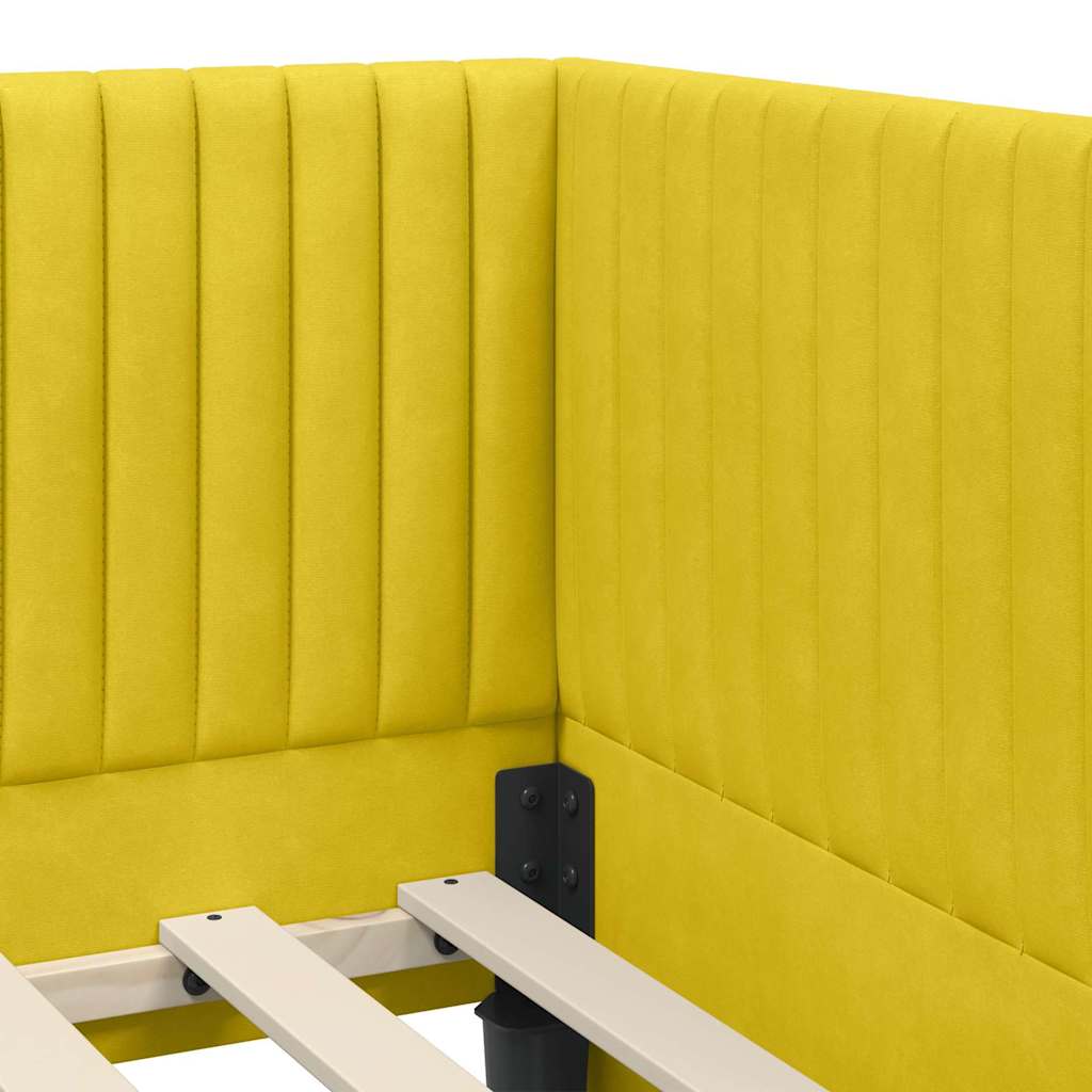 Struttura Letto Angolare con Materasso 2 pcs Giallo Velluto | homemem39