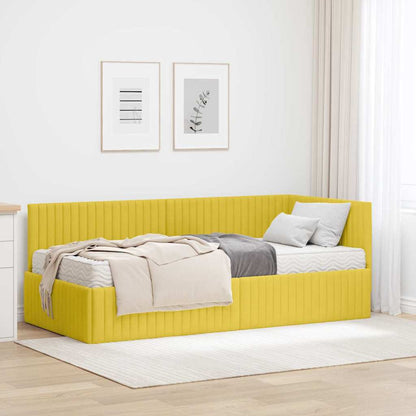 Struttura Letto Angolare con Materasso 2 pcs Giallo Velluto