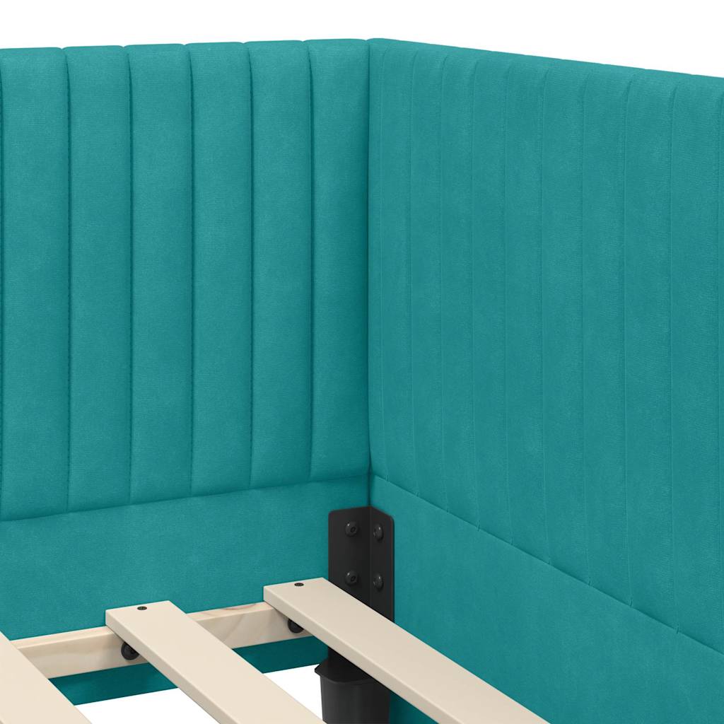 Struttura Letto Angolare con Materasso 2 pcs Turchese Velluto | homemem39