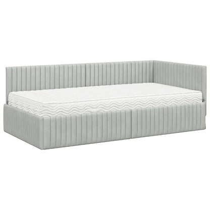 Struttura Letto Angolare con Materasso 2 pcs Grigio chiaro