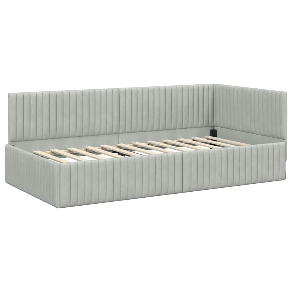 Struttura Letto Angolare con Materasso 2 pcs Grigio chiaro