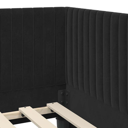 Struttura Letto Angolare con Materasso 2 pcs Nero Velluto | homemem39