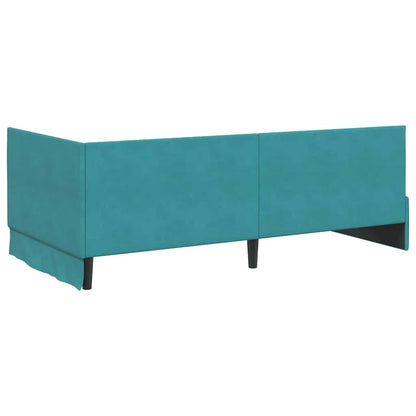 Struttura Letto Angolare con Materasso 2 pcs Turchese Velluto