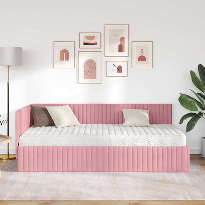 Struttura Letto Angolare con Materasso 2 pcs Grigio Velluto | homemem39