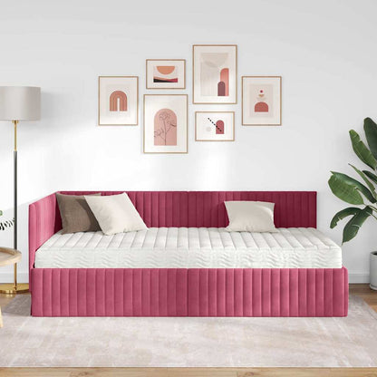 Struttura Letto Angolare con Materasso 2 pcs Verde Velluto | homemem39