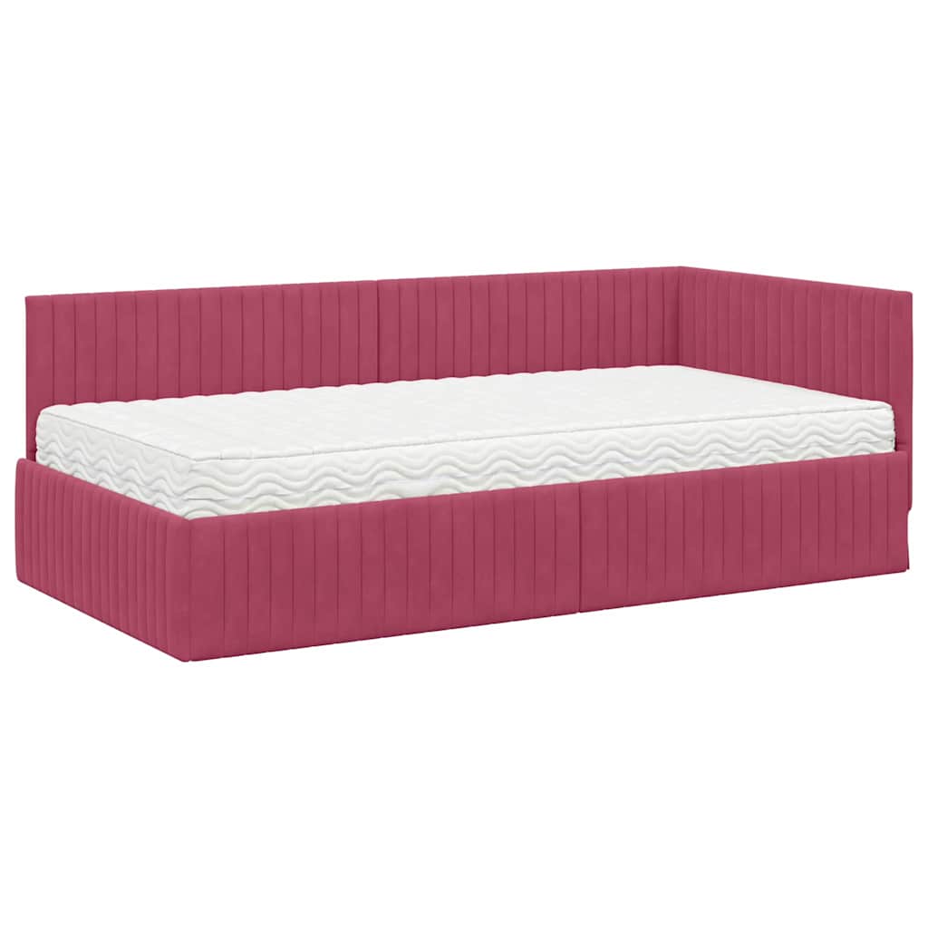 Struttura Letto Angolare con Materasso 2 pcs Verde Velluto | homemem39