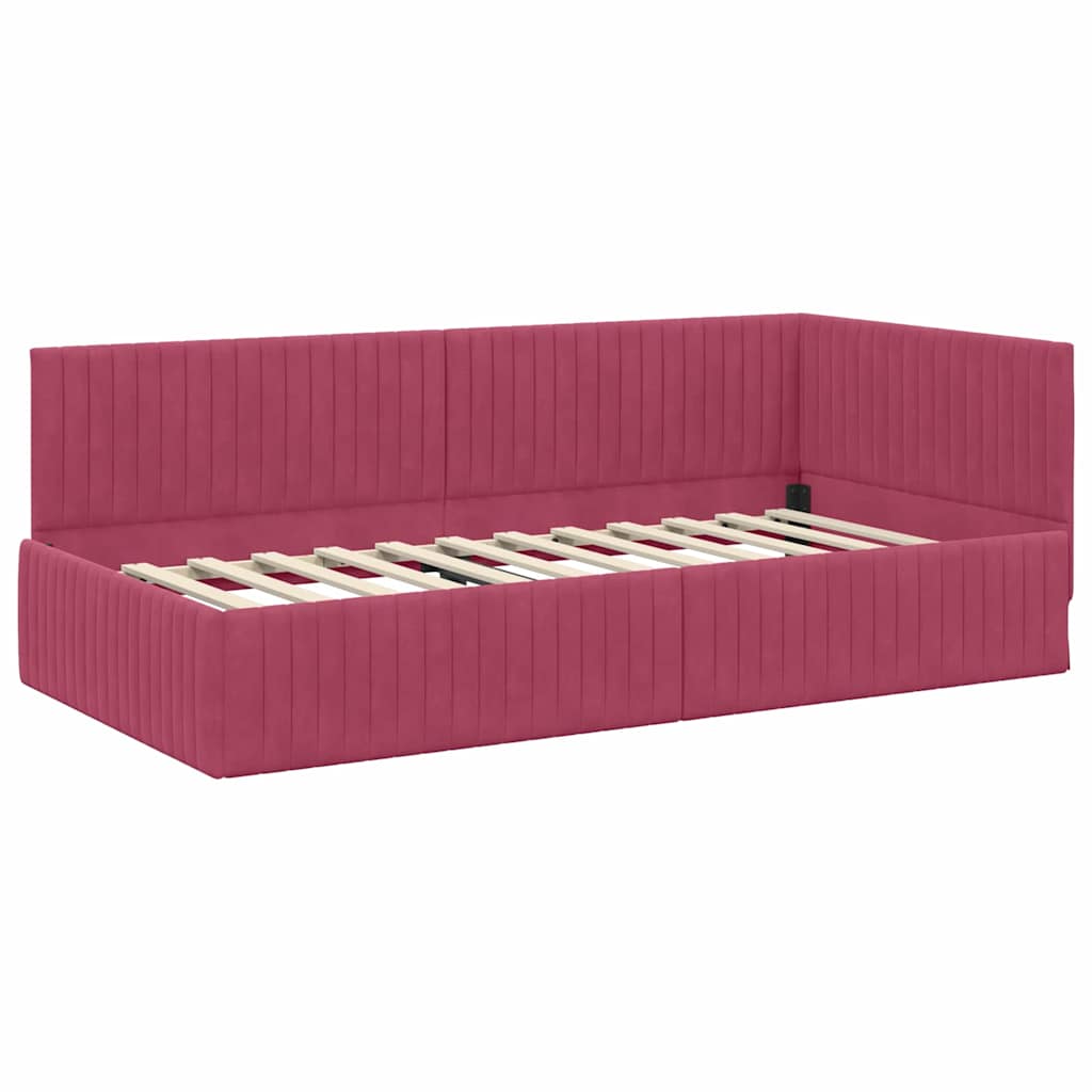 Struttura Letto Angolare con Materasso 2 pcs Verde Velluto | homemem39
