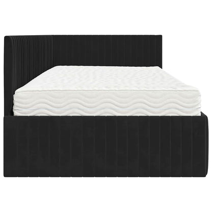 Struttura Letto Angolare con Materasso 2 pcs Nero Velluto | homemem39