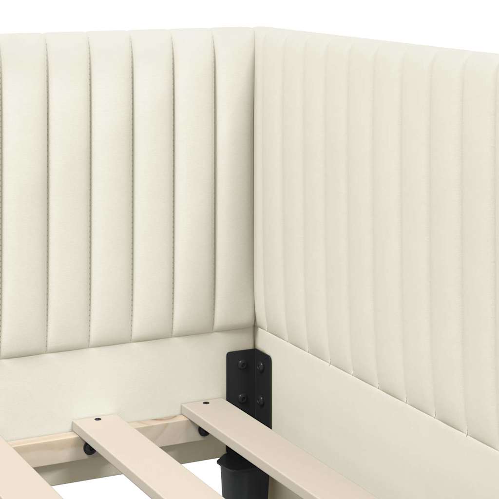 Struttura Letto Angolare con Materasso 2 pz Crema 100 x 200 cm | homemem39