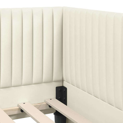 Struttura Letto Angolare con Materasso 2 pz Crema 100 x 200 cm | homemem39