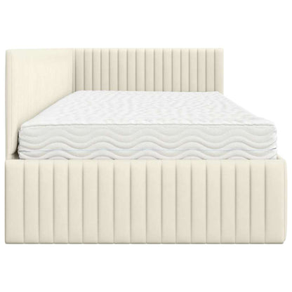Struttura Letto Angolare con Materasso 2 pcs Crema Velluto | homemem39