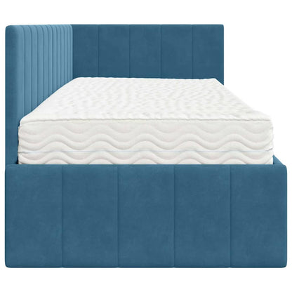 Struttura Letto Angolare con Materasso 2 pcs Blu Velluto | homemem39