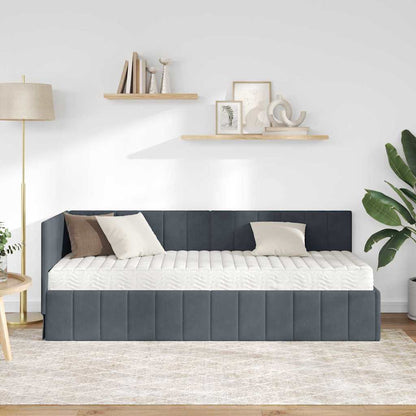 Struttura Letto Angolare con Materasso 2 pcs Grigio Velluto | homemem39