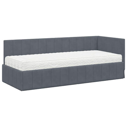 Struttura Letto Angolare con Materasso 2 pcs Grigio Velluto | homemem39