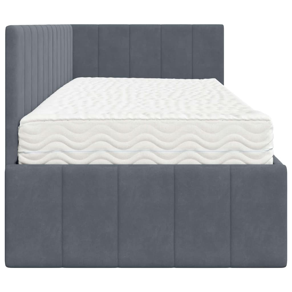 Struttura Letto Angolare con Materasso 2 pcs Grigio Velluto | homemem39