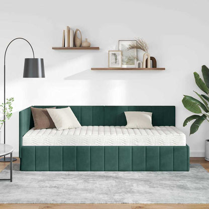 Struttura Letto Angolare con Materasso 2 pcs Verde Velluto | homemem39