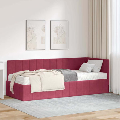 Struttura Letto Angolare con Materasso 2 pcs Verde Velluto | homemem39