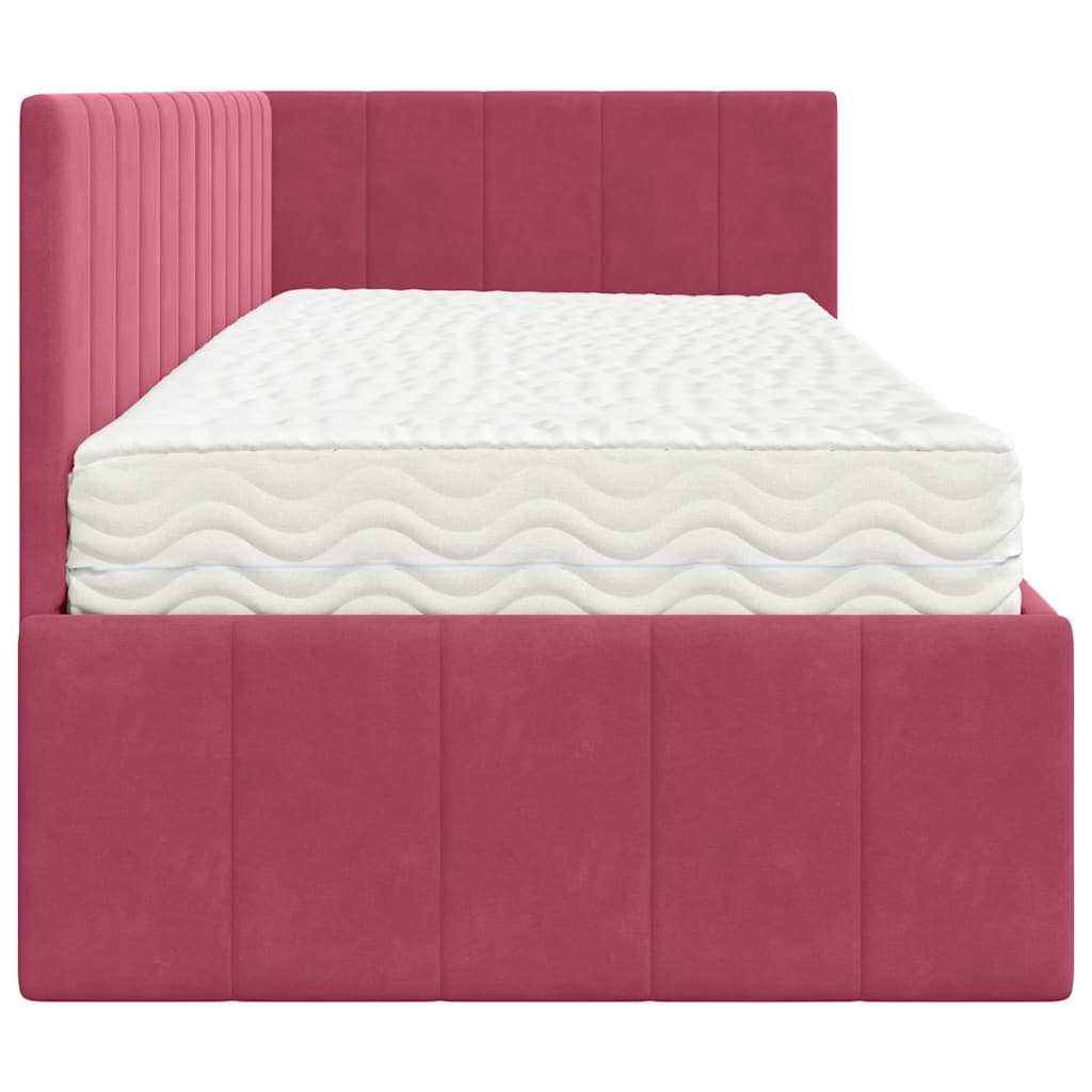 Struttura Letto Angolare con Materasso 2 pcs Verde Velluto | homemem39