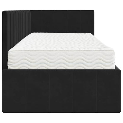 Struttura Letto Angolare con Materasso 2 pcs Nero Velluto | homemem39