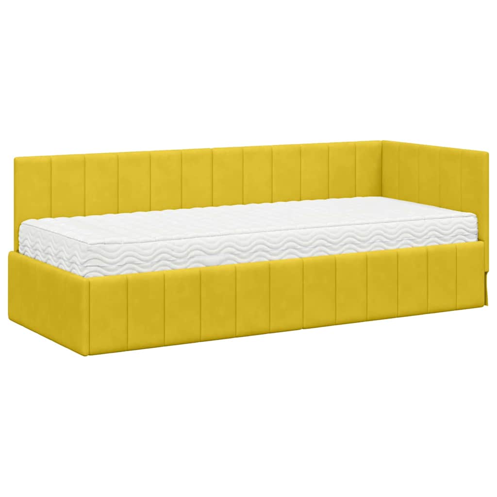 Struttura Letto Angolare con Materasso 2 pcs Giallo Velluto