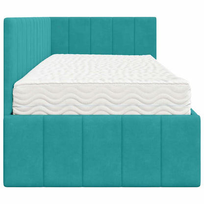 Struttura Letto Angolare con Materasso 2 pcs Turchese Velluto | homemem39