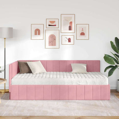Struttura Letto Angolare con Materasso 2 pcs Grigio Velluto | homemem39