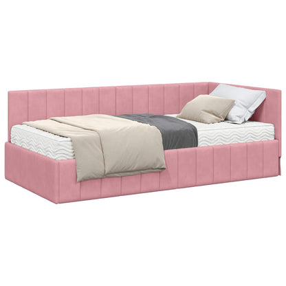 Struttura Letto Angolare con Materasso 2 pcs Grigio Velluto | homemem39