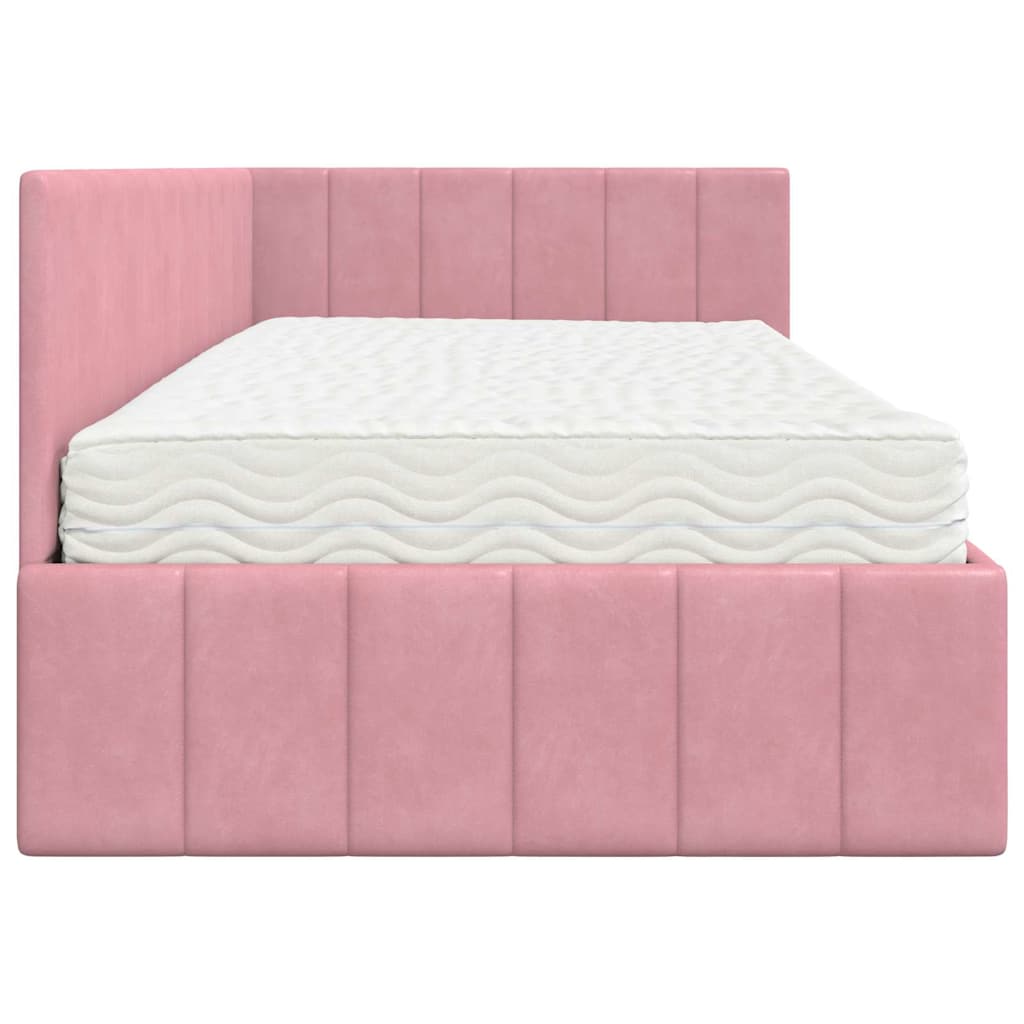 Struttura Letto Angolare con Materasso 2 pcs Grigio Velluto | homemem39