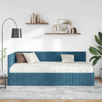 Struttura Letto Angolare con Materasso 2 pcs Blu Velluto | homemem39