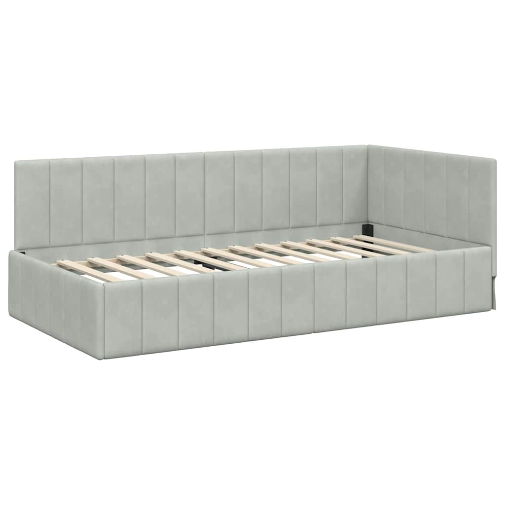 Struttura Letto Angolare con Materasso 2 pcs Grigio chiaro | homemem39
