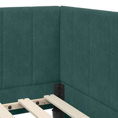 Struttura Letto Angolare con Materasso 2 pcs Verde Velluto