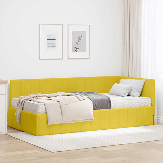 Struttura Letto Angolare con Materasso 2 pcs Giallo Velluto | homemem39