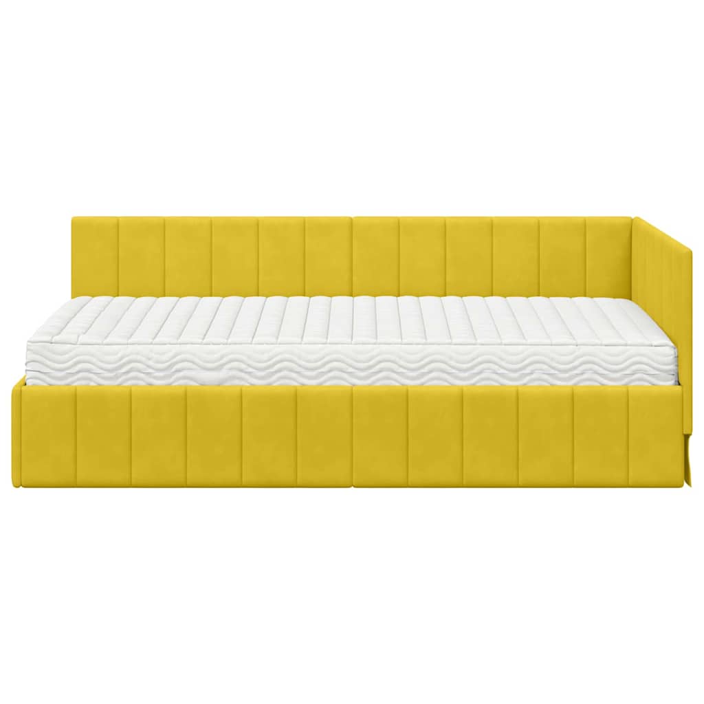 Struttura Letto Angolare con Materasso 2 pcs Giallo Velluto | homemem39