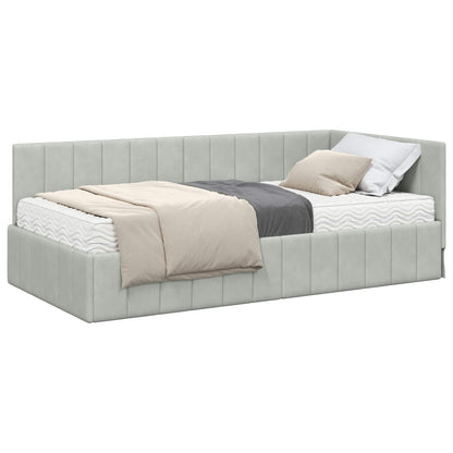 Struttura Letto Angolare con Materasso 2 pcs Grigio chiaro | homemem39