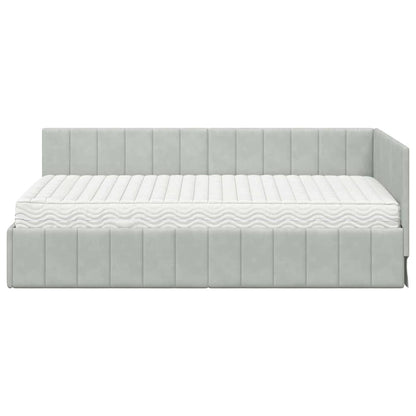 Struttura Letto Angolare con Materasso 2 pcs Grigio chiaro | homemem39
