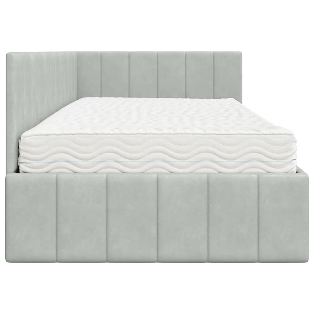 Struttura Letto Angolare con Materasso 2 pcs Grigio chiaro | homemem39