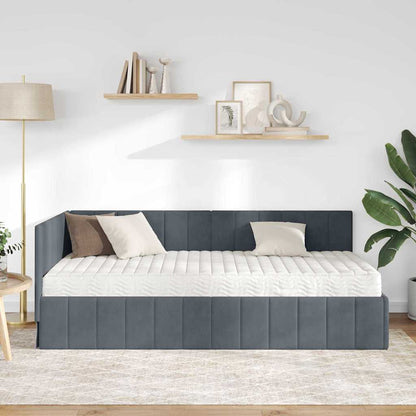 Struttura Letto Angolare con Materasso 2 pcs Grigio Velluto | homemem39