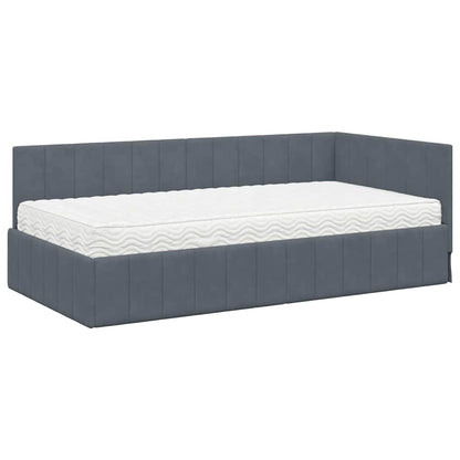 Struttura Letto Angolare con Materasso 2 pcs Grigio Velluto | homemem39