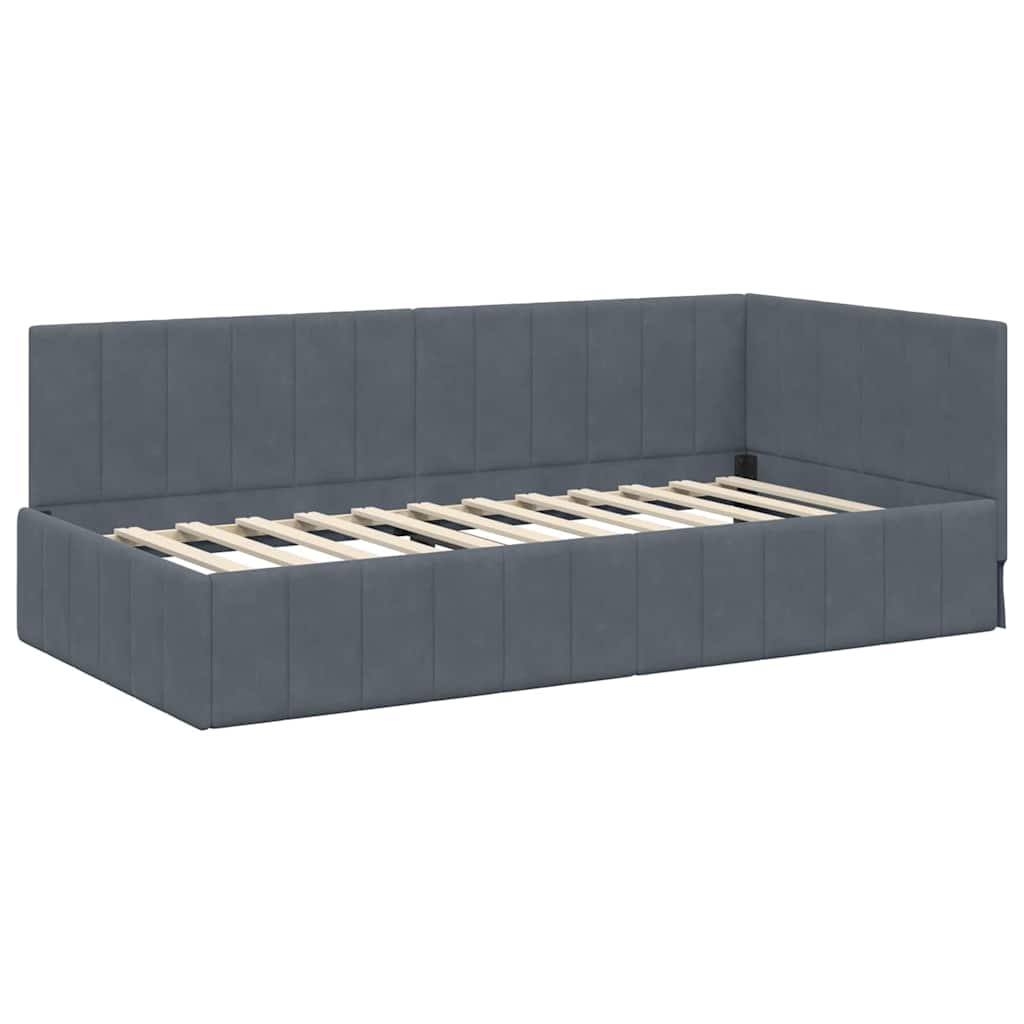 Struttura Letto Angolare con Materasso 2 pcs Grigio Velluto | homemem39